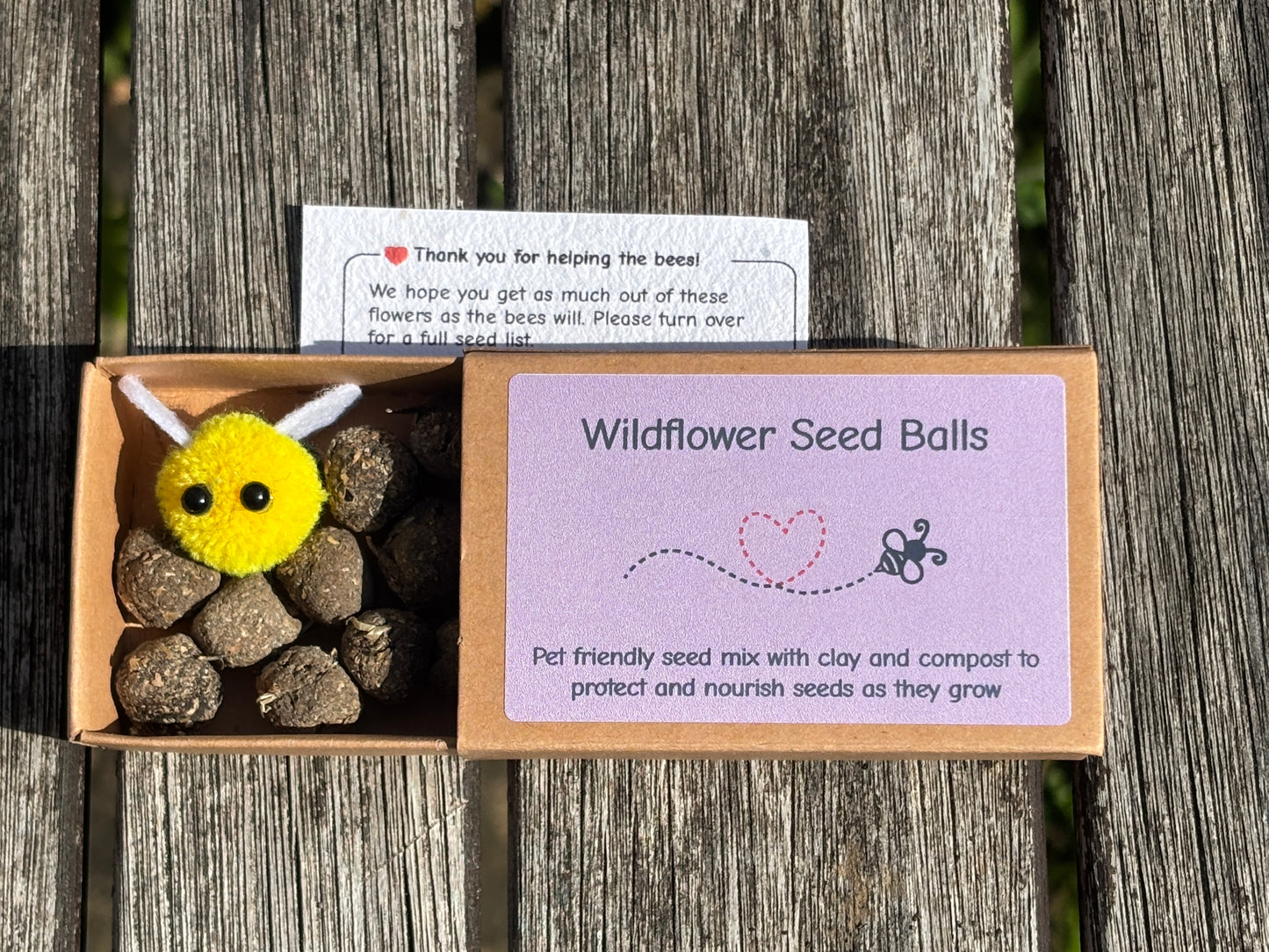 UK-Grown Pet Friendly Wildflower Seed balls – Box of 16, each with 60 - 100 seeds
