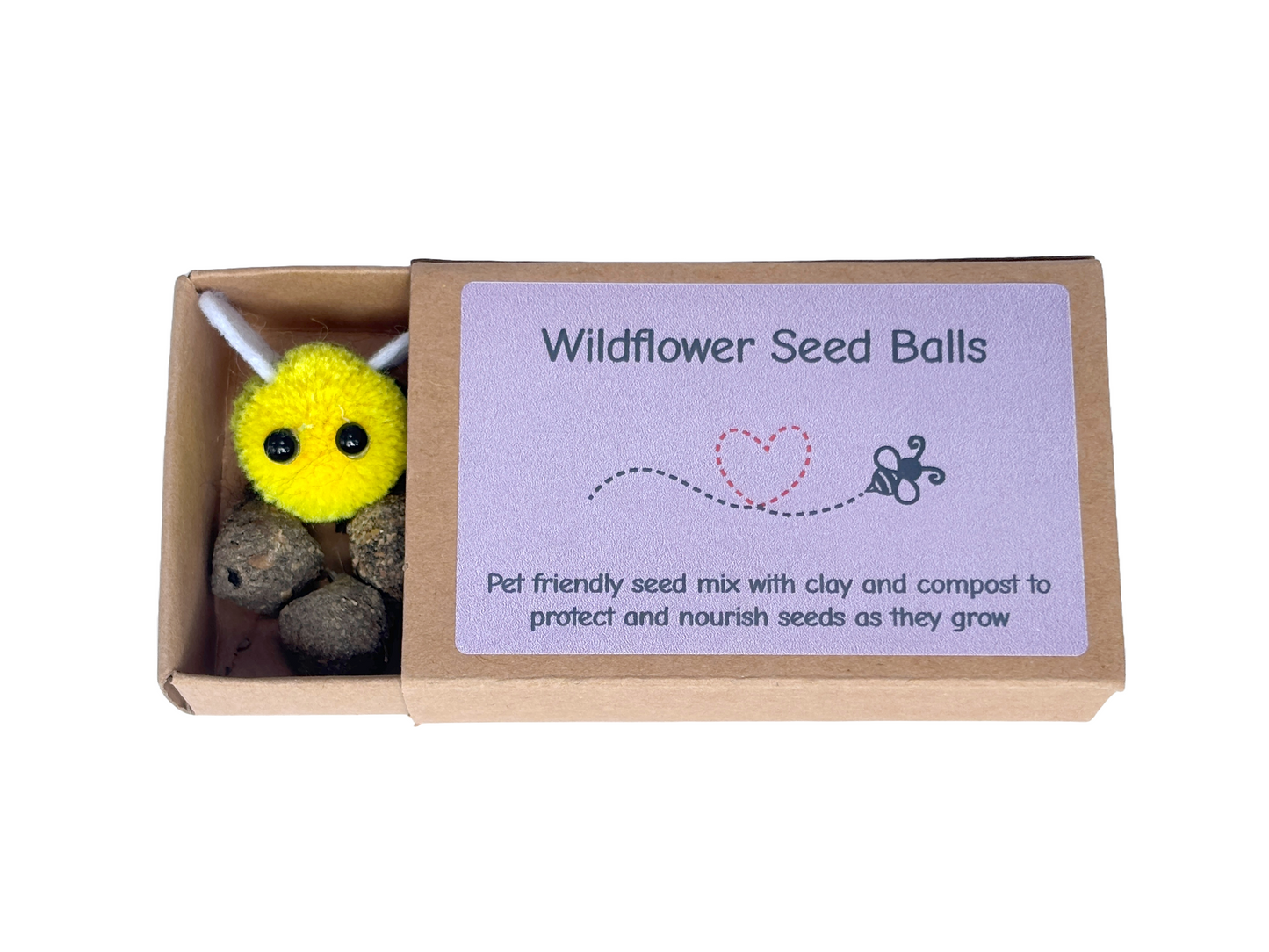 UK-Grown Pet Friendly Wildflower Seed balls – Box of 16, each with 60 - 100 seeds