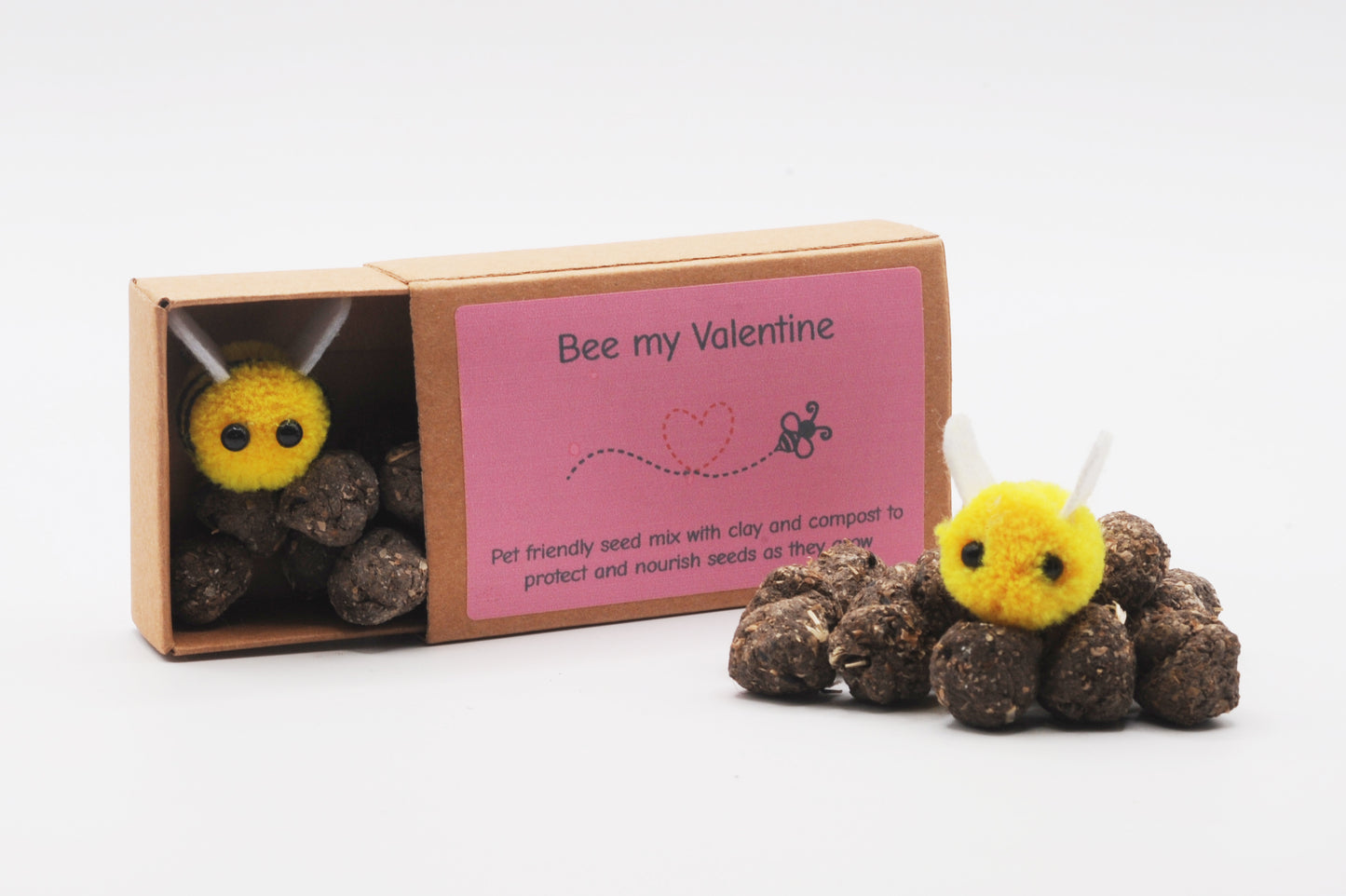 Valentine Edition - UK-Grown Pet Friendly Wildflower Seed balls – Box of 16, each with 60 - 100 seeds