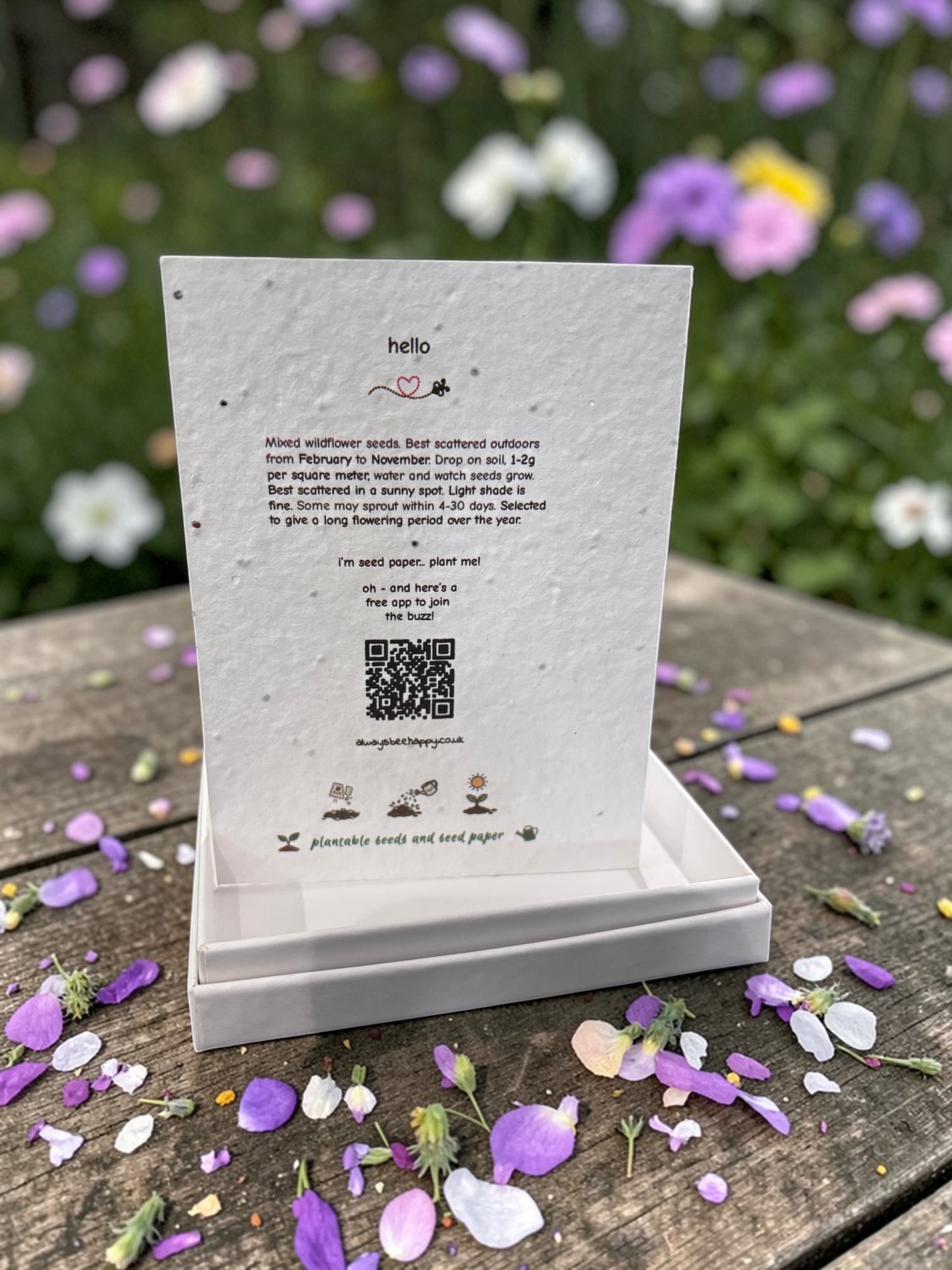 Bunny Easter Card | Watercolour Greeting with Plantable Seeds (Glass Vial)